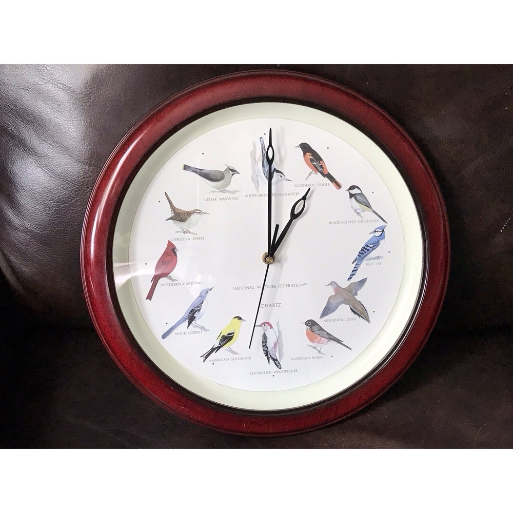 Audubon Clock With Chimes Of Bird Calls Tested Works - Picture 11 of 12